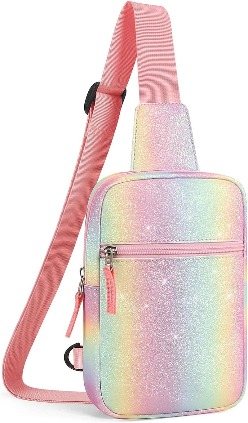 cotmcor Store Valentines Day Gifts for Kids: Fanny Pack Birthday Gift for 8 9 10 11 12 Year Old Teen Girls Trendy Stuff, Preppy Colorblock Crossbody Bag Adjustable Sling Belt Bags Purse for Travel Outdoor - Image 1